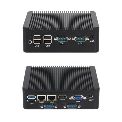 دو لان 4 COM صنعتی مینی کامپیوتر با پردازنده اینتل Celeron N2840 و DDR3L