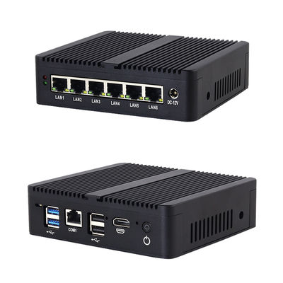 خرید Celeron J6412 6GbE LAN فایروال مینی PC با MSATA SSD 32GB رم سیاه فایروال روتر online manufacture