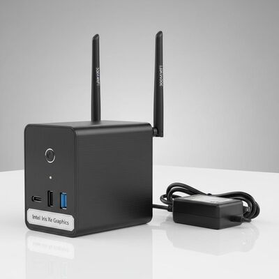 خرید 300M Wifi دو انتن مینی کامپیوتر با گرافیک های ادغام شده اینتل Iris Xe و 12V 2.4 A آداپتور برای شبکه های بی سیم تولید آنلاین