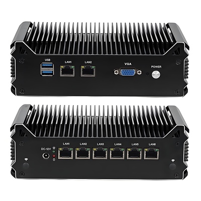 خرید Intel Celeron 3865U پردازنده روتر نرم با 8 LAN 1 دکمه تنظیم مجدد تولید آنلاین