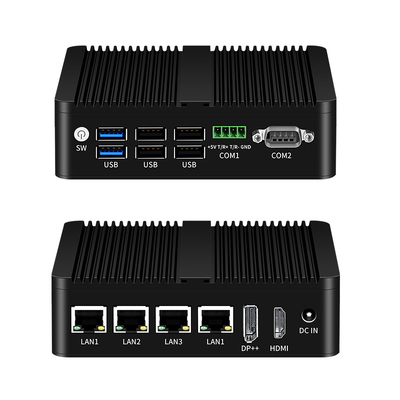 خرید پردازنده اینتل N100 کامپیوتر صنعتی کوچک بدون فن دو COM DDR4 رم 4LAN تولید آنلاین