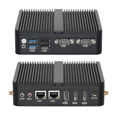 خرید J6412 پردازنده Mini Fanless PC DDR4 دوگانه LAN دوگانه COM RS232 سه صفحه نمایش تولید آنلاین