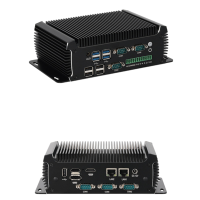 مینی کامپیوتر اینتل N97 بدون فن، کامپیوتر صنعتی 16 گیگابایت با 2 پورت LAN و 6 پورت COM